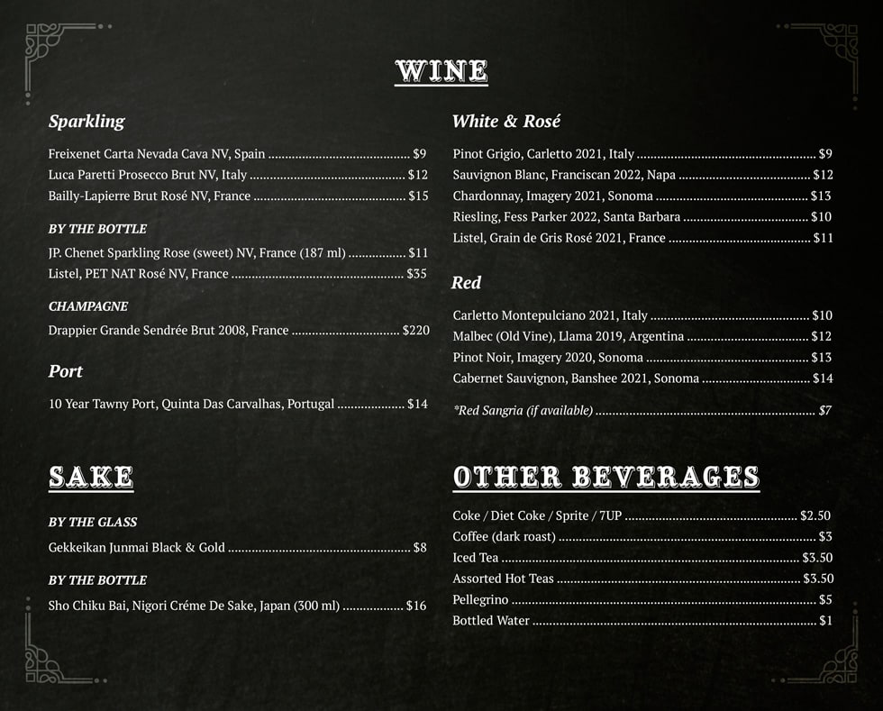 the stave bar beer wine and seltzer menu pg 2
